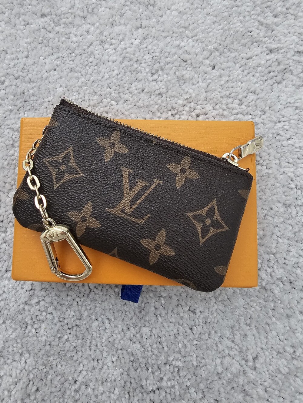 Brown Flower Keychain Pouch